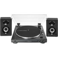 Audio-Technica AT-LP60XBT Fully Automatic Bluetooth Belt-Drive Stereo Turntable with Dust Cover, Die-cast Aluminum Platter Bundle with 3-Inch Powered Bluetooth Studio 20W Monitors Pair (2 Items)