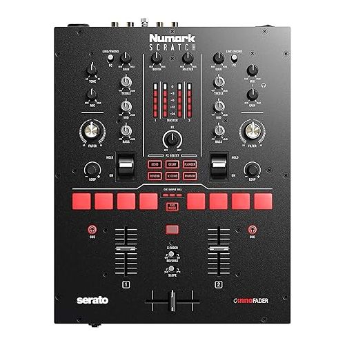 오디오테크니카 Audio-Technica ATLP1240USBXP Direct-Drive Professional DJ Turntable (USB & Analog), Black & Numark Scratch | Two-Channel DJ Scratch Mixer for Serato DJ Pro (Included)