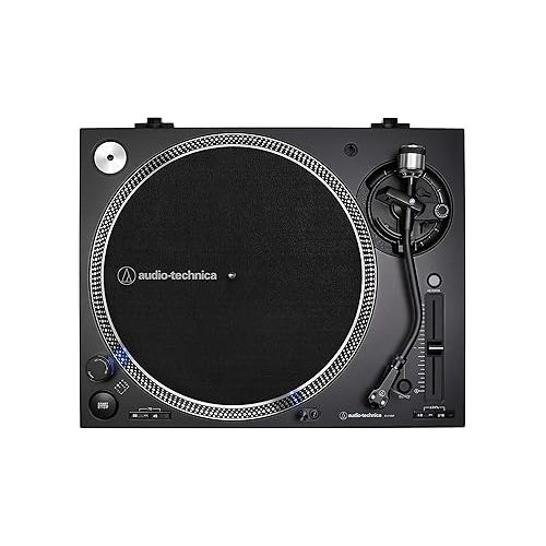 오디오테크니카 Audio-Technica AT-LP140XP-BK Direct-Drive Professional DJ Turntable, Black & AT-LP120XUSB-BK Direct-Drive Turntable (Analog & USB), Fully Manual, Hi-Fi, 3 Speed, Convert Vinyl to Digital, Black