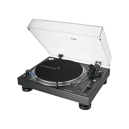 오디오테크니카 Audio-Technica AT-LP140XP-BK Direct-Drive Professional DJ Turntable, Black, Hi-Fi, Fully Manual, 3 Speed, High Torque Motor