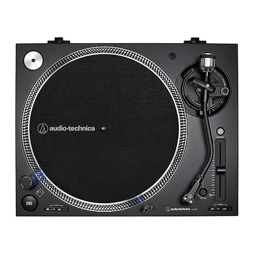 오디오테크니카 Audio-Technica AT-LP140XP-BK Direct-Drive Professional DJ Turntable, Black, Hi-Fi, Fully Manual, 3 Speed, High Torque Motor