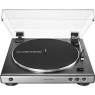 Audio-Technica at-LP60X-GM Fully Automatic Belt-Drive Stereo Turntable, Gunmetal/Black, Hi-Fidelity, Plays 33 -1/3 and 45 RPM Vinyl Records, Dust Cover, Anti-Resonance (Renewed)