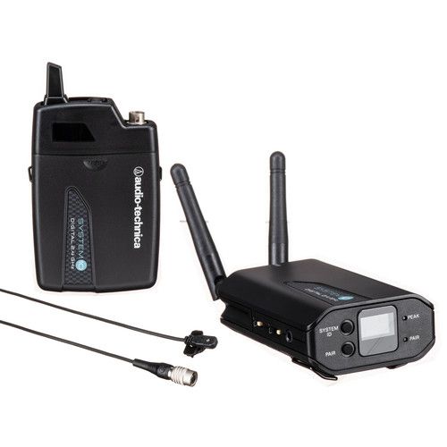 오디오테크니카 Audio-Technica ATW-1701/L System 10 Digital Camera-Mount Wireless Omni Lavalier Microphone System (2.4 GHz)