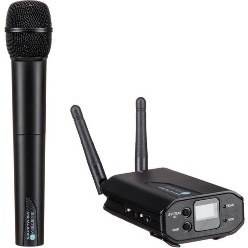 오디오테크니카 Audio-Technica ATW-1702 System 10 Camera-Mount Wireless Hypercardioid Handheld Microphone System (2.4 GHz)