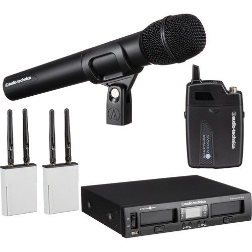 오디오테크니카 Audio-Technica ATW-1312 System 10 PRO Dual-Channel Digital Wireless Combo Bodypack & Handheld Microphone System, No Lav (2.4 GHz)