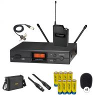 Audio-Technica ATW-2129b Wireless Lavalier Microphone System Kit with Carry Bag & Accessories (Band I: 487.125 to 506.500 MHz)