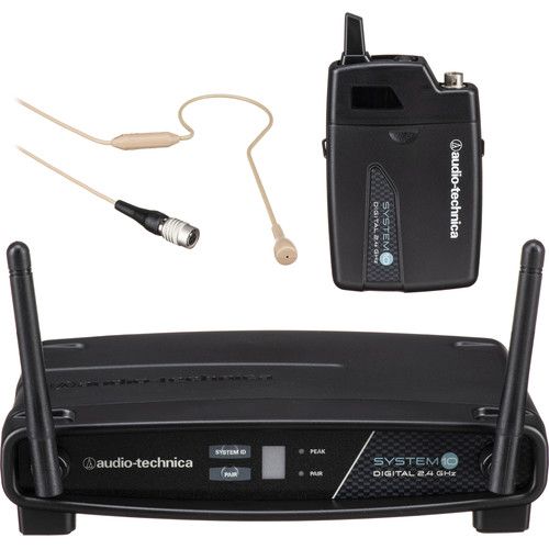 오디오테크니카 Audio-Technica ATW-1101/H92-TH System 10 Digital Wireless Omni Earset Microphone System (Beige, 2.4 GHz)