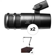 Audio-Technica AT2040 2-Person Podcast Microphone Kit with Broadcast Arms