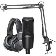 Audio-Technica AT2020 Podcasting Microphone Pack with ATH-M20x Headphones, Boom & XLR Cable