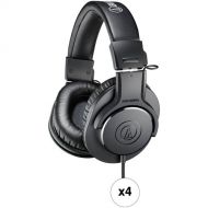 Audio-Technica ATH-M20x Closed-Back Monitor Headphones (Black, 4-Pack)