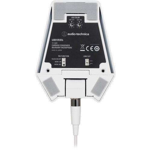 오디오테크니카 Audio-Technica U891RWb Cardioid Boundary Microphone with LED and Local Switch (White)
