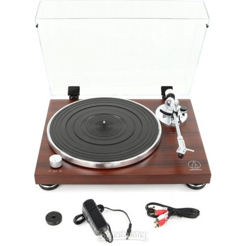 오디오테크니카 Audio-Technica AT-LPW50BT-RW Manual Belt-drive Turntable and Speaker - Rosewood