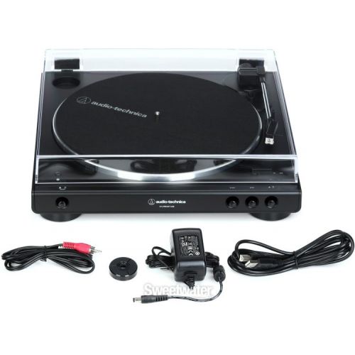 오디오테크니카 Audio-Technica AT-LP60XBT-USB Wireless Belt-Drive Turntable with Bluetooth and Speaker - Black