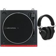 Audio-Technica AT-LP60XBT Wireless Belt-Drive Turntable with Bluetooth and Headphones - Red