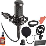 Audio-Technica AT2035 Cardioid Condenser Microphone Bundle with Shockmount, Pop Filter, 10-Ft XLR, Cleaning Kit, and More