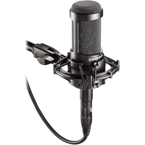 오디오테크니카 Audio-Technica AT2035 Cardioid Condenser Microphone Bundle with Shockmount, Pop Filter, 10-Ft XLR, Cleaning Kit, and More