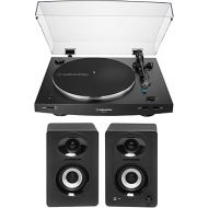 Audio Technica AT-LP3xBT Automatic Wireless Belt-Drive Turntable (Black) Bundle with Bluetooth Monitor Speakers (2 Items)