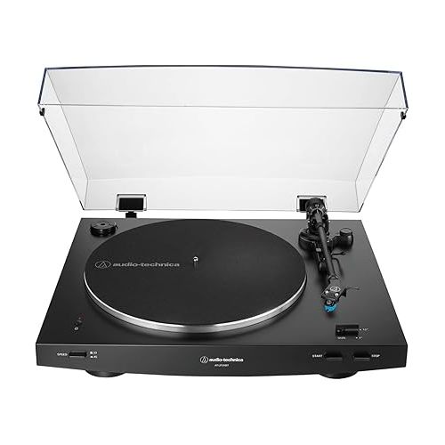 오디오테크니카 Audio Technica AT-LP3xBT Automatic Wireless Belt-Drive Turntable (Black) Bundle with Bluetooth Monitor Speakers (2 Items)