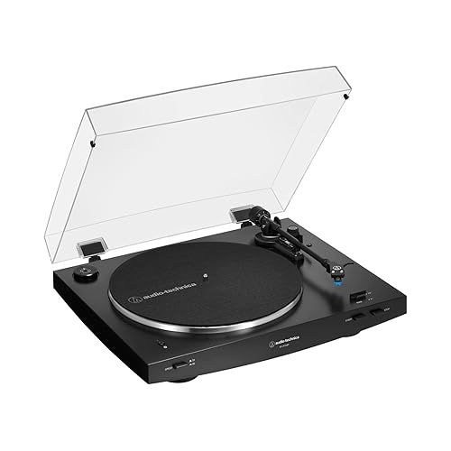 오디오테크니카 Audio Technica AT-LP3xBT Automatic Wireless Belt-Drive Turntable (Black) Bundle with Bluetooth Monitor Speakers (2 Items)