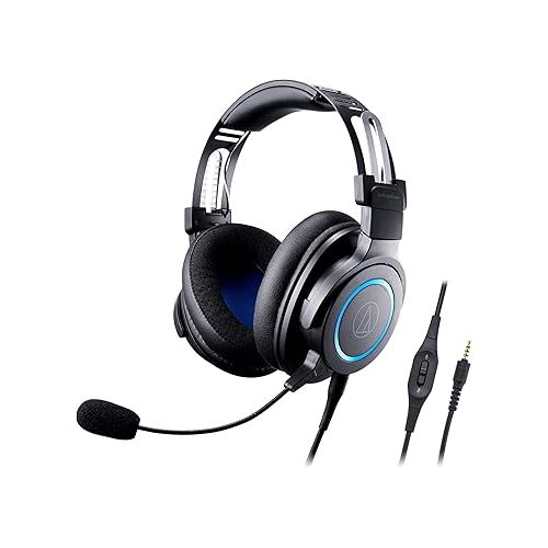 오디오테크니카 Audio-Technica ATH-G1 Premium Gaming Headset for PS5&Xbox Series X, Laptops, and PCs, with 3.5 mm Wired Connection, Detachable Mic, Black