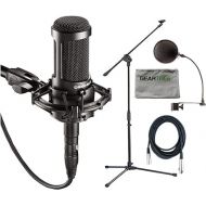 Audio-Technica AT2035 Condenser Mic + Pop Filter + Mic Stand + XLR Cable