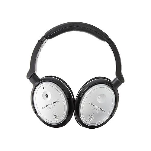 오디오테크니카 Audio-Technica ATH-ANC7b-SViS QuietPoint Noise-Cancelling Headphones with In-Line Mic & Control,Black