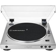 Audio-Technica AT-LP60XBT-SV Fully Automatic Bluetooth Belt-Drive Stereo Turntable, Silver, Hi-Fi, 2 Speed, Dust Cover, Anti-Resonance, Die-cast Aluminum Platter