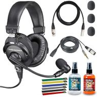 Audio-Technica BPHS1 Broadcast Stereo Headset with 10ft XLR Cable, Cleaning Kit, Cable Ties, and 1-Year Extended Warranty