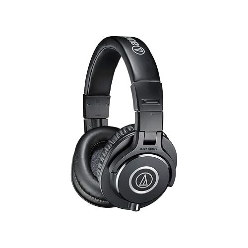 오디오테크니카 Audio-Technica ATH-M40x Over-Ear Professional Studio Monitor Headphones with 6ave Cleaning Kit, Carrying Case and 1-Year Extended Warranty