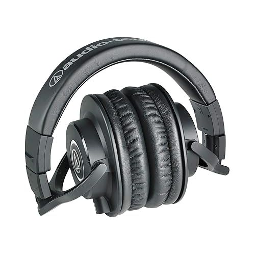 오디오테크니카 Audio-Technica ATH-M40x Over-Ear Professional Studio Monitor Headphones with 6ave Cleaning Kit, Carrying Case and 1-Year Extended Warranty