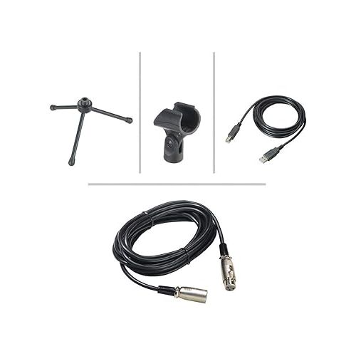 오디오테크니카 Audio-Technica AT2005USB Cardioid Dynamic USB/XLR Microphone,Black