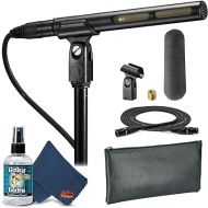 Audio-Technica AT875R Line Gradient Shotgun Condenser Microphone with 10 Ft XLR Cable, Windscreen, Protective Pouch, Stand Clamp, Threaded Adapter, and 6Ave Cleaning Kit