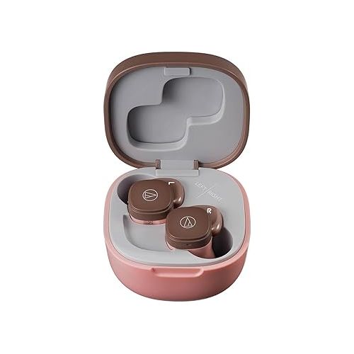 오디오테크니카 Audio-Technica ATH-SQ1TW Wireless in-Ear Headphones, Pink/Brown