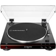 Audio-Technica at-LP60X-BW Fully Automatic Belt-Drive Stereo Turntable, Brown/Black, Hi-Fidelity, Plays 33 -1/3 and 45 RPM Vinyl Records, Dust Cover, Anti-Resonance, Die-Cast (Renewed)