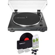 Audio-Technica AT-LP60X Fully Automatic Belt-Drive Stereo Turntable (Black) Bundle with Vinyl Record Cleaner Kit