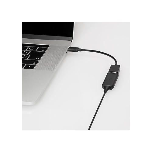오디오테크니카 Audio-Technica ATH-102USB Dual-Ear USB Wired Headset with Mic Bundle with Wire Straps + USB 3.0 to Type-C Female Adapter and Accessories (Black)