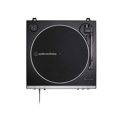 오디오테크니카 Audio-Technica AT-LP60X Stereo Turntable with Headphones (Gunmetal) Bundled with ERIS-3.5 Monitors and Vinyl Record Care System Package (4 Items)