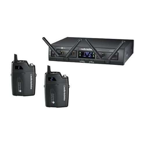 오디오테크니카 Audio-Technica ATW-1311 System 10 PRO Rack-Mount Digital Dual UniPak Transmitter System (2.4 GHz) with GM-1W Wireless Mobile Pack & 4-Hour Rapid Charger Kit