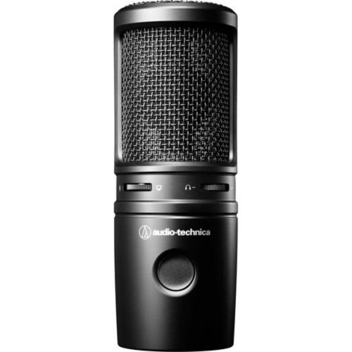 오디오테크니카 Audio-Technica Cardioid Condenser USB Microphone (AT2020USBX) Bundle w/Desktop Reflection Filter with Mic Stand & Mic Pop Screen