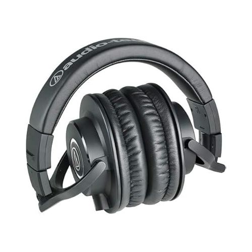 오디오테크니카 Audio-Technica ATH-M40x Closed-Back Monitor Headphones (Black) Bundle with Cables, Carrying Pouch, and 6Ave Cleaning Kit