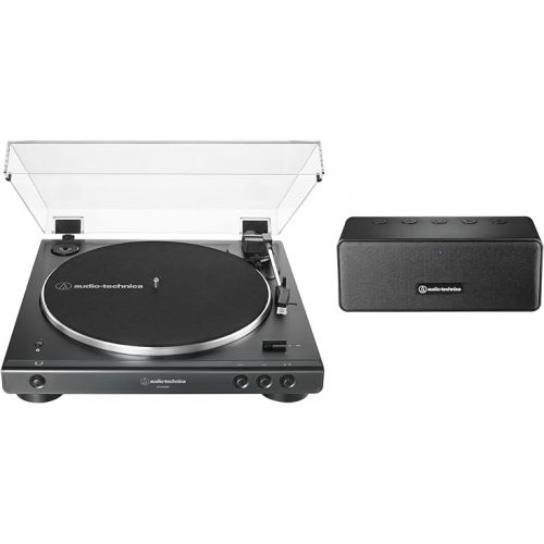 오디오테크니카 Audio Technica AT-LP60XSPBT-BK Bluetooth Turntable and Speaker Bundle (Black)