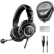 Audio-Technica ATH-M50xSTS StreamSet Headset with XLR and 3.5mm Connectors Bundled with Headphone Case + Cleaning Cloth (3 Items)