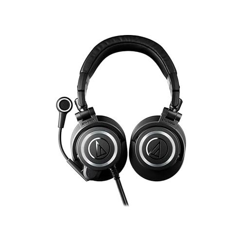 오디오테크니카 Audio-Technica ATH-M50xSTS StreamSet Headset with XLR and 3.5mm Connectors Bundled with Headphone Case + Cleaning Cloth (3 Items)