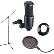 Audio Technica AT2020 with Mic Stand, Pop filter and Cable - Vocal Recording Bundle