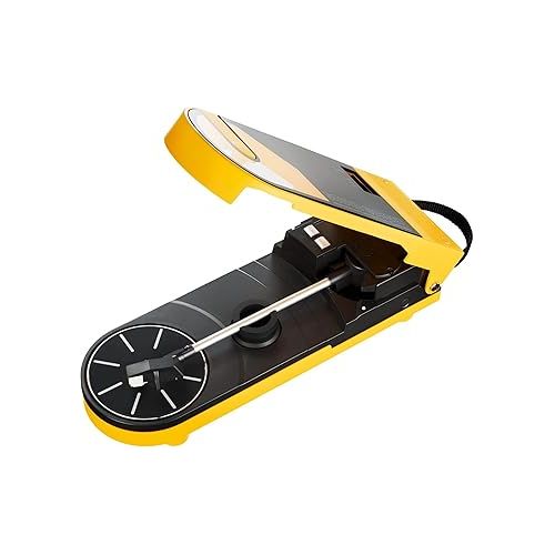오디오테크니카 Audio-Technica AT-SB727 Sound Burger Portable Bluetooth Turntable (Yellow) with Klipsch R-40PM Powered Speakers - Bundle, Black, AUDATSB727YL