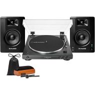 Audio-Technica AT-LP60XBT Bluetooth Turntable - Wireless, Fully Automatic Stereo Record Player with Built-in Phono Preamp Bundle with BX3BT 120W Bluetooth Studio Monitors, and Accessories (3 Items)