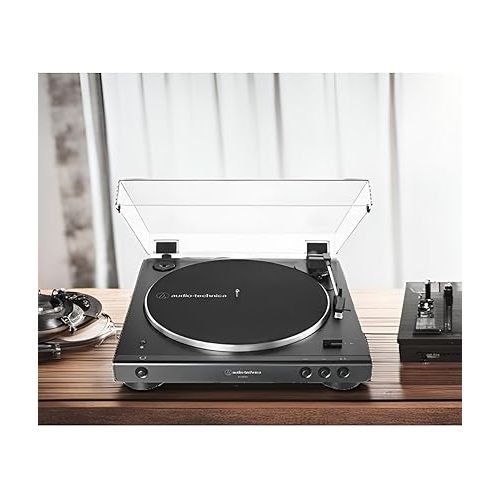 오디오테크니카 Audio-Technica AT-LP60XBT Bluetooth Turntable - Wireless, Fully Automatic Stereo Record Player with Built-in Phono Preamp Bundle with BX3BT 120W Bluetooth Studio Monitors, and Accessories (3 Items)