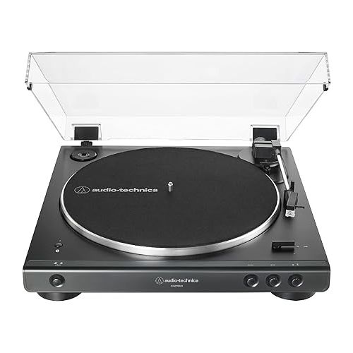 오디오테크니카 Audio-Technica AT-LP60XBT Bluetooth Turntable - Wireless, Fully Automatic Stereo Record Player with Built-in Phono Preamp Bundle with BX3BT 120W Bluetooth Studio Monitors, and Accessories (3 Items)