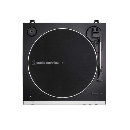 오디오테크니카 Audio-Technica AT-LP60XBT-WH Fully Automatic Bluetooth Belt-Drive Stereo Turntable, White/Black, Hi-Fidelity, Plays 33 -1/3 and 45 RPM Records, Dust Cover, Anti-Resonance, Die-cast