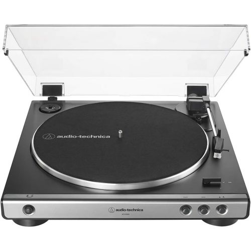 오디오테크니카 Audio-Technica At-LP60X-GM Fully Automatic Belt-Drive Stereo Turntable, Gunmetal/Black, Hi-Fidelity, Plays 33 -1/3 and 45 RPM Vinyl Records, Dust Cover, Anti-Resonance, Die-Cast Al